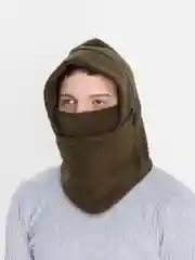 Зелёный хаки капюшон балаклава флисовая зимняя унисекс