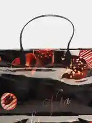Шоколадный пакет подарочный с пластиковой ручкой/Прочный пакет на каждый день