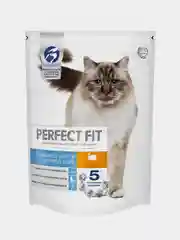 Сухой корм для кошек PERFECT FIT для красивой шерсти и здоровой кожи, с индейкой, 650г