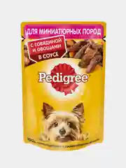 Влажный корм PEDIGREE для миниатюрных собак, с говядиной и овощами в соусе, 28 х 85г