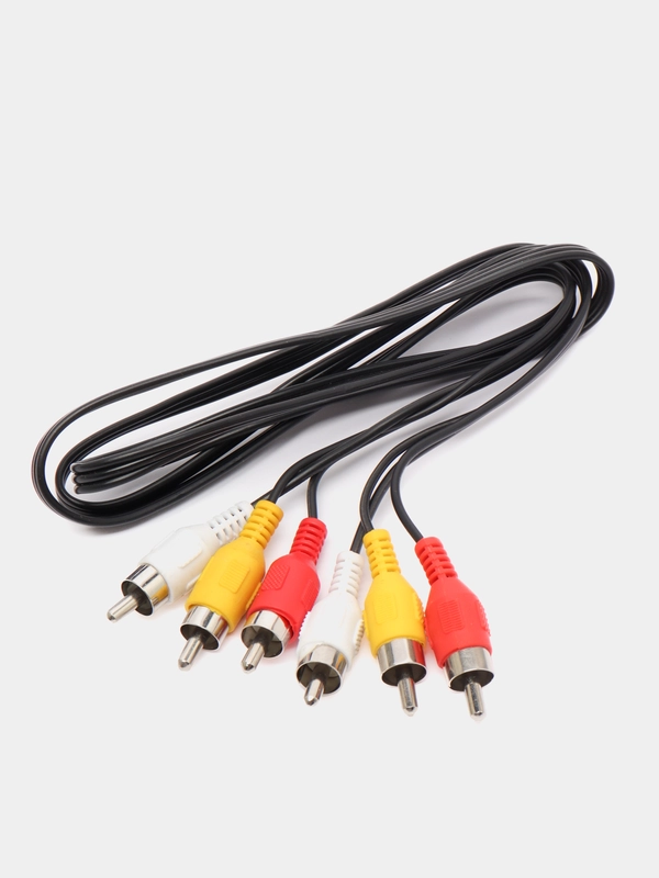 Кабель АудиоВидео 3 RCA - 3 RCA, колокольчики / тюльпаны, для соединения ТВ к аудио /видео