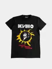 Футболка черная с принтом "КИНО", хлопок