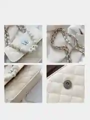 Белый дизайнерская мини сумка с жемчугом