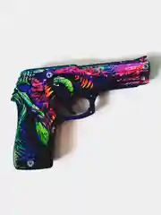 Светло-синий пистолет резинкострел из игры CS GO, деревянный