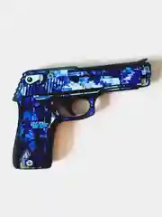 Синий пистолет резинкострел из игры CS GO, деревянный