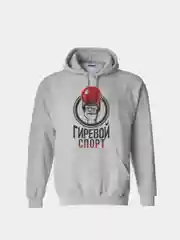 Серый меланж худи CoolPodarok "Гиревой спорт"