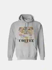 Серый меланж толстовка CoolPodarok Coffee "Краски. Сова с кофе"