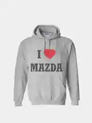 Серый меланж худи CoolPodarok "I love Mazda"