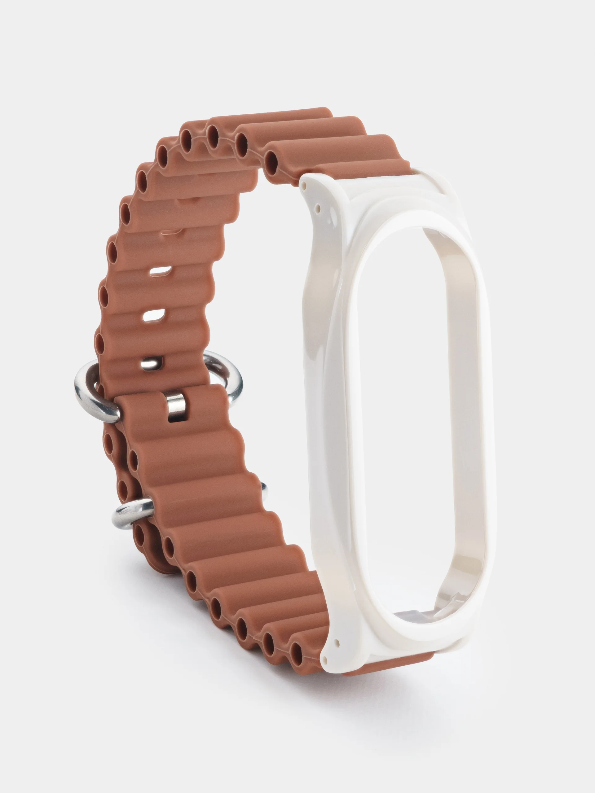 Коричневый силиконовый ремешок для Xiaomi Mi Band 3 / 4 / 5 / 6