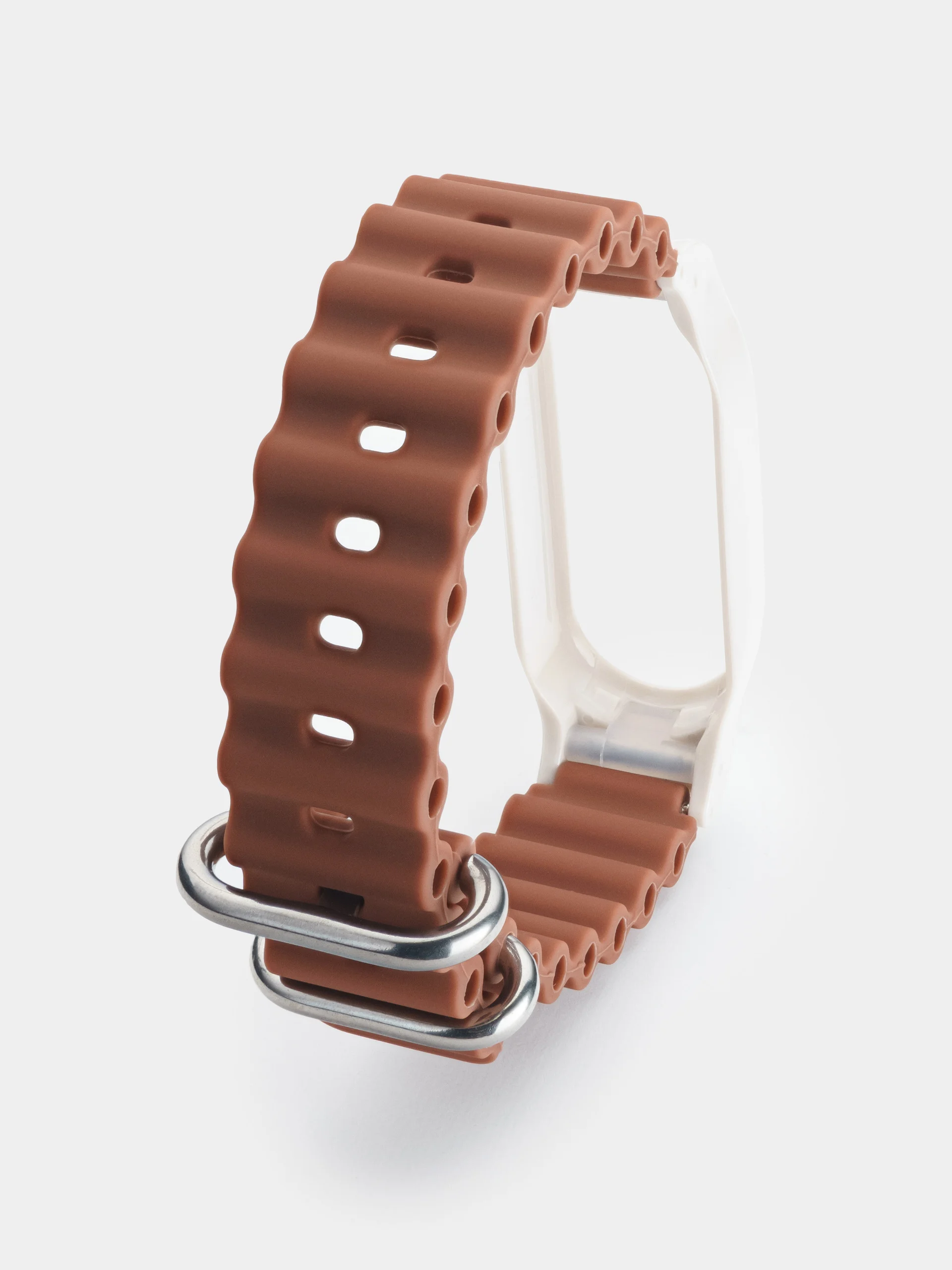 Коричневый силиконовый ремешок для Xiaomi Mi Band 3 / 4 / 5 / 6