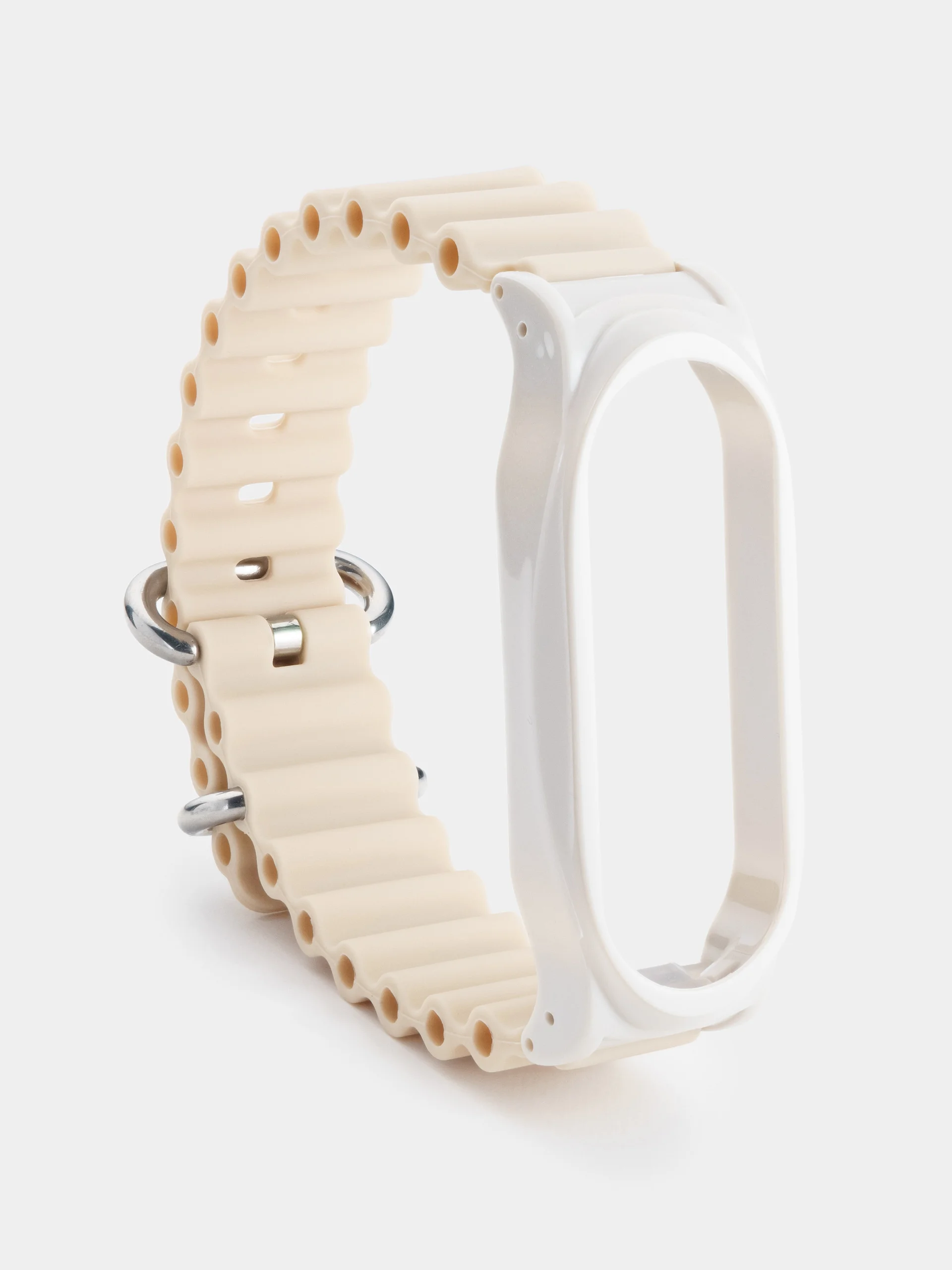 Бежевый силиконовый ремешок для Xiaomi Mi Band 3 / 4 / 5 / 6