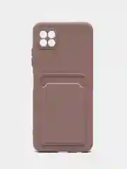 Бежевый меланж чехол Samsung Galaxy A22s / A22 5G Самсунг Галакси А22с силиконовый с карманом для карты