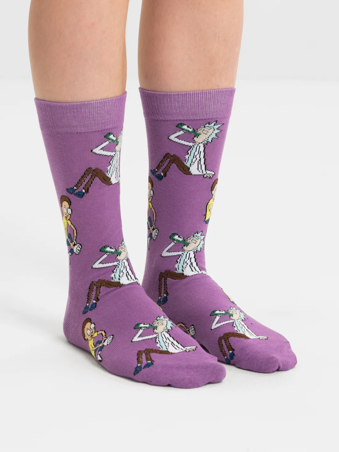 Фиолетовый носки Рик и Морти, 7 видов (Rick and Morty)
