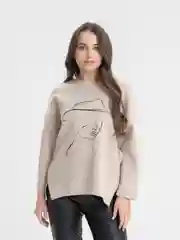 Слоновая кость кофта женская, с длинным рукавом, оверсайз