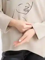 Слоновая кость кофта женская, с длинным рукавом, оверсайз