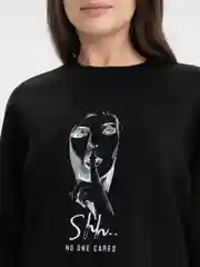 Черный кофта женская, с длинным рукавом, оверсайз