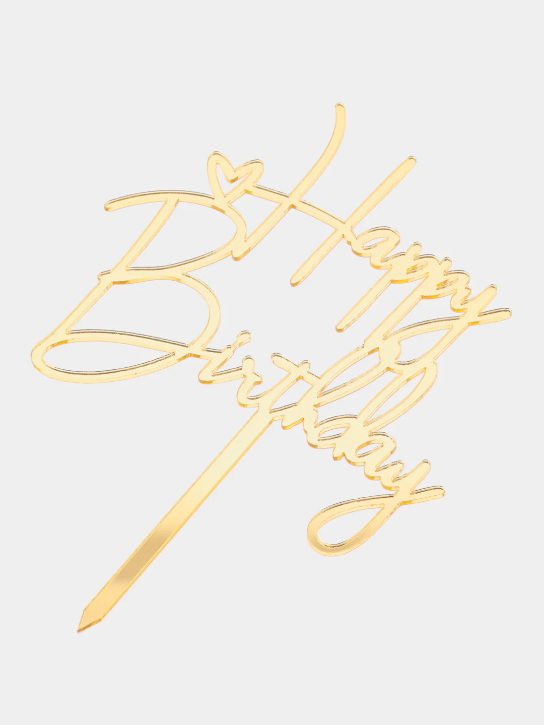 Бронзовый топпер для торта Happy Birthday
