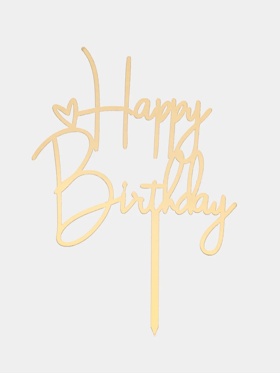 Бронзовый топпер для торта Happy Birthday