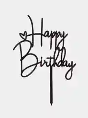 Тёмно-коричневый топпер для торта Happy Birthday