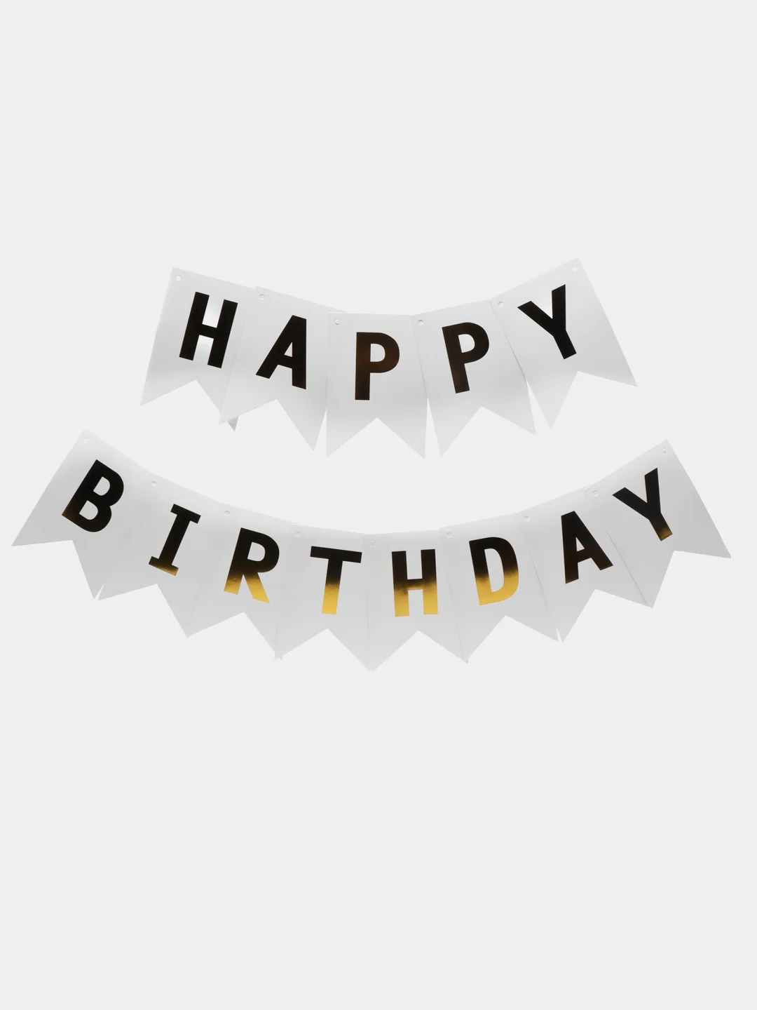 Белый гирлянда растяжка Happy Birthday / С днём рождения, бумажное украшение для праздника