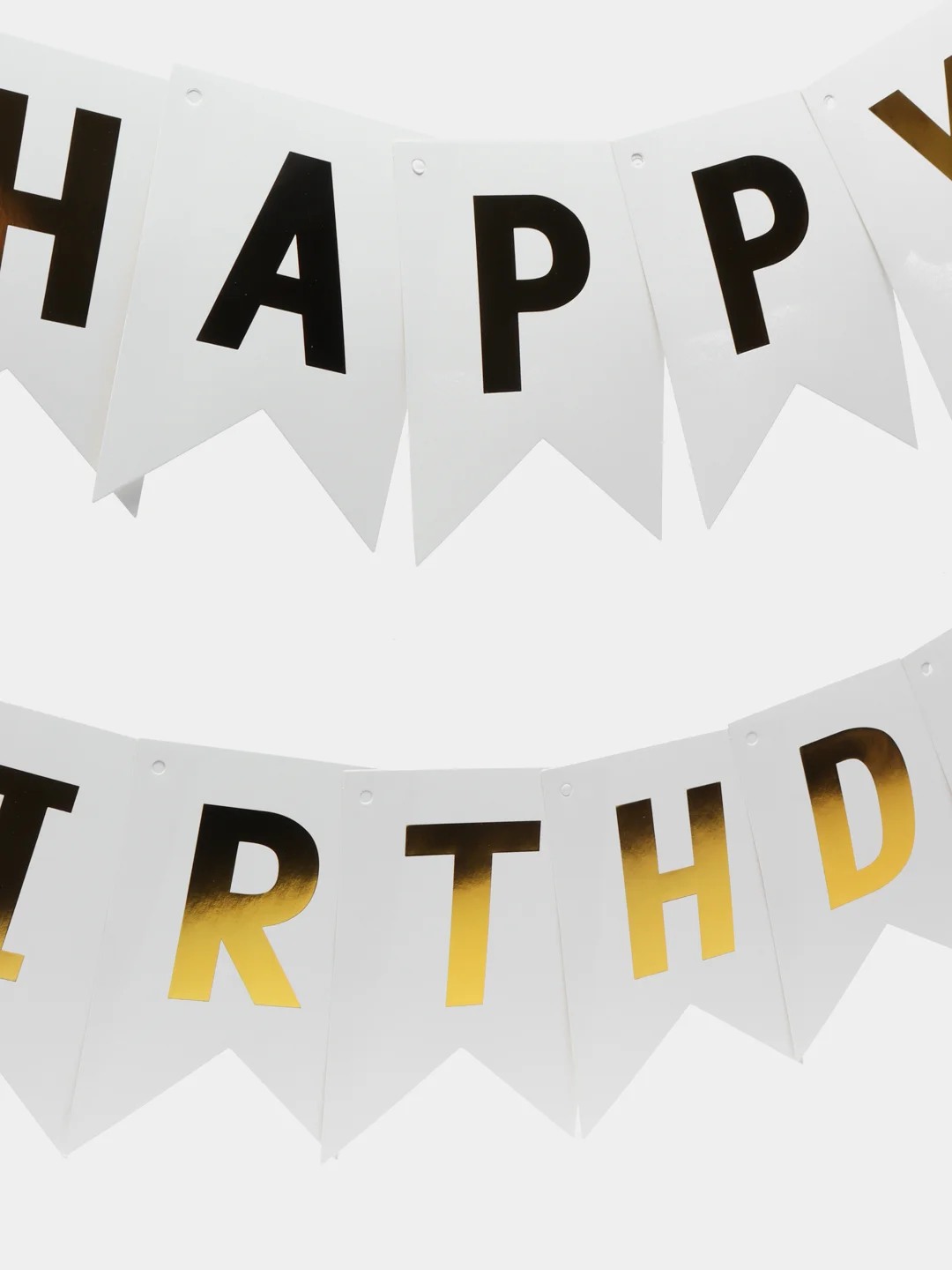 Белый гирлянда растяжка Happy Birthday / С днём рождения, бумажное украшение для праздника