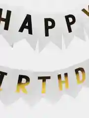 Белый гирлянда растяжка Happy Birthday / С днём рождения, бумажное украшение для праздника
