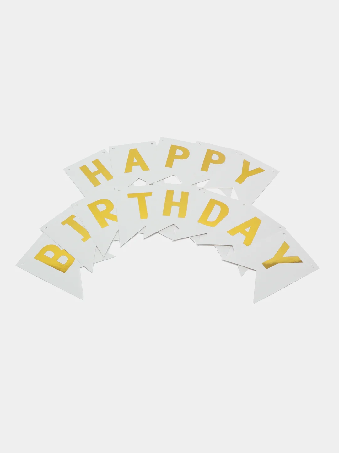 Белый гирлянда растяжка Happy Birthday / С днём рождения, бумажное украшение для праздника