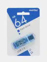 Флешка / флэшка / USB накопитель Smartbuy Glossy series Blue, 64 GB