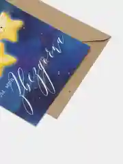 Синий открытка-валентинка, 10 х 15 см, авторская, с днем рождения, любимому