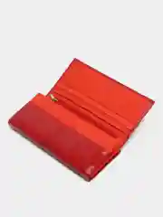 Красный женский кошелек из натуральной кожи с ящерицей