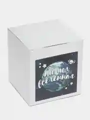 Белый коробка подарочная, самосборная, складная