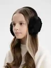 Черный меховые наушники, зимние