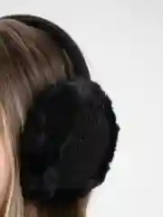 Черный меховые наушники, зимние