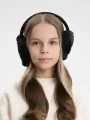 Черный меховые наушники, зимние