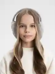 Серый меховые наушники, зимние