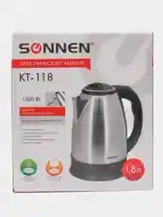 Чайник SONNEN KT-118, 1,8л, 1500Вт, закрытый нагрев.элемент, нержавеющая сталь