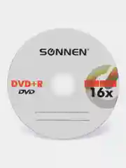 Диски DVD+R SONNEN 4,7GB 16x Cake Box (упаковка на шпиле) КОМПЛЕКТ 25шт, 513532