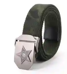 Тёмно-зелёный ремень мужской армейский со звездой