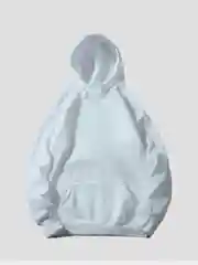 Белый худи оверсайз, однотонное, с длинным рукавом