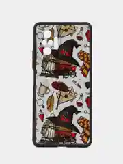 Тёмно-бордовый чехол с рисунком на Xiaomi Redmi Note 10 Pro (Сяоми Редми Нот 10 Про)