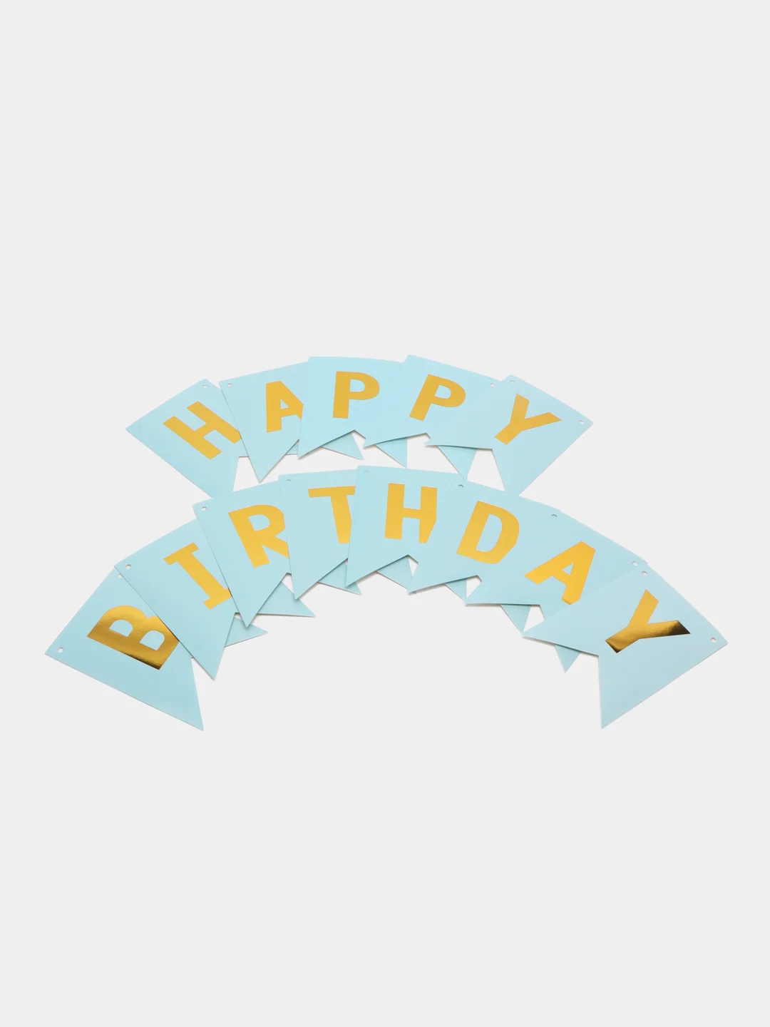 Голубой гирлянда растяжка Happy Birthday / С днём рождения, бумажное украшение для праздника