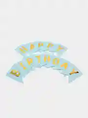 Голубой гирлянда растяжка Happy Birthday / С днём рождения, бумажное украшение для праздника