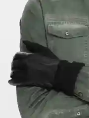 Угольный перчатки демисезонные, мужские, на флисе, сенсорные