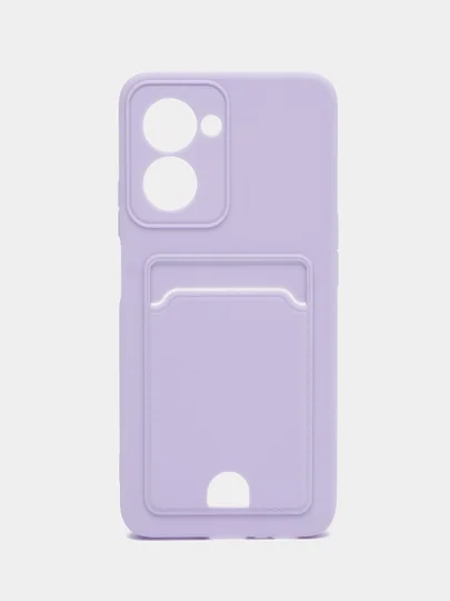 Розовый чехол REALME C33 с защитой камеры и карманом для пластиковой карты