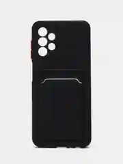 Синий меланж чехол для Samsung Galaxy A13 4G (Самсунг Галакси А13 4Г), с карманом для карт
