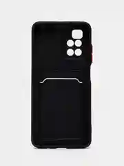 Черный чехол для Xiaomi Redmi 10 (Редми 10), с карманом для карт