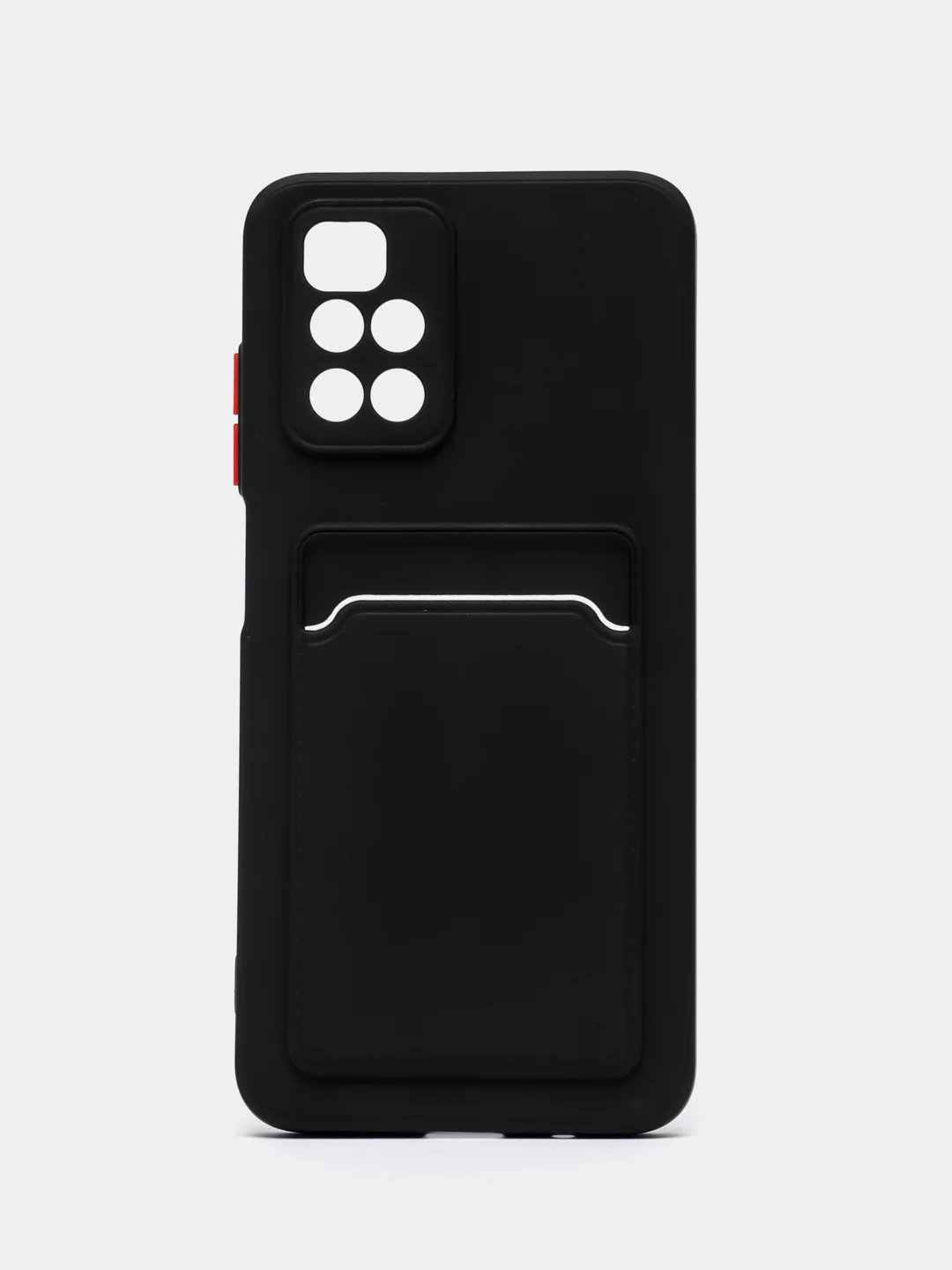 Черный чехол для Xiaomi Redmi 10 (Редми 10), с карманом для карт