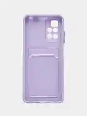 Сиреневый чехол для Xiaomi Redmi 10 (Редми 10), с карманом для карт