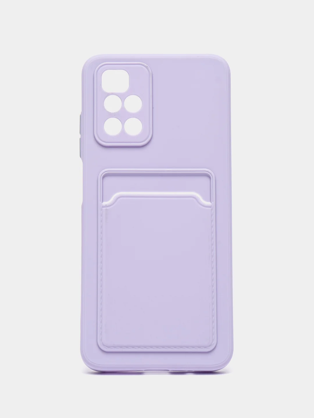 Сиреневый чехол для Xiaomi Redmi 10 (Редми 10), с карманом для карт