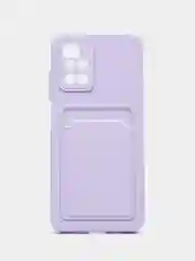 Сиреневый чехол для Xiaomi Redmi 10 (Редми 10), с карманом для карт